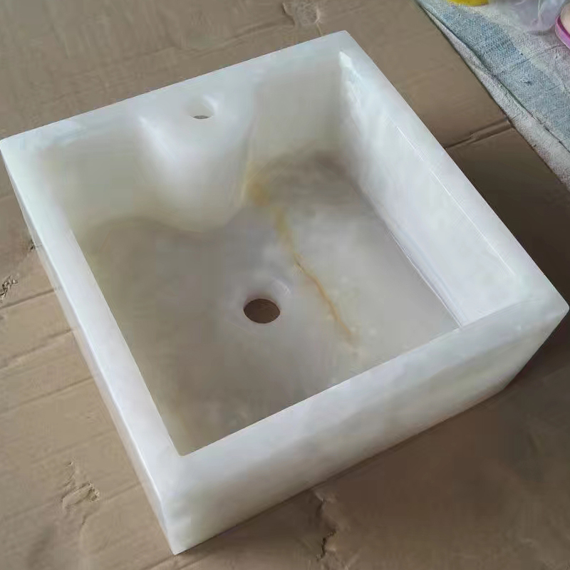 White onyx sink